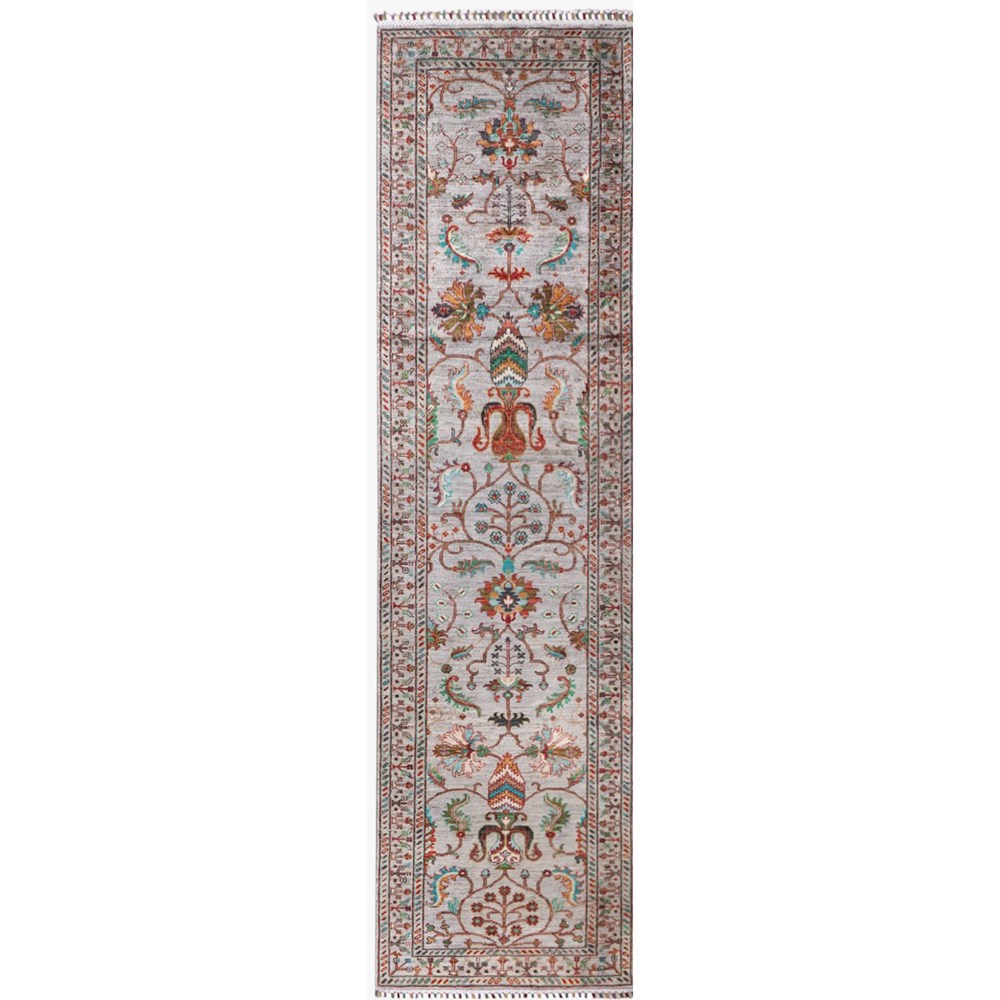 Sultani 48798 Traditional Wool Runner Rug in Grey